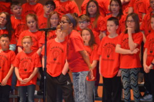 Brynn Stillion was one of several students who had speaking parts in the fifth and sixth graders production of “December Nights, December Lights.” The students presented the show for the entire school on Dec. 20. Josie Sellers | Beacon