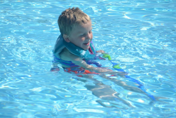 Lucas Croghan was one of several children who enjoyed the new pool at the Coshocton KOA Campground on a sunny afternoon. Josie Sellers | Beacon
