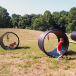 Families enjoy games and sweet corn