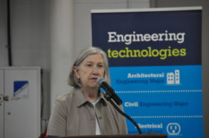 Jones Metal Products Company Chairperson Marion Mulligan Sutton was one of the guest speakers at the Central Ohio Technical College Engineering Technology Programs ETAC / ABET Accreditation event in Newark on Friday morning, Sept. 23.  Mark Fortune | Beacon